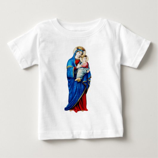 ヴァージンメアリーとベビーイエス ベビーTシャツ (正面)