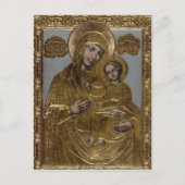 ヴァージンメアリーと乳児イエスキリストエレガントゴールデン ポストカード (正面)