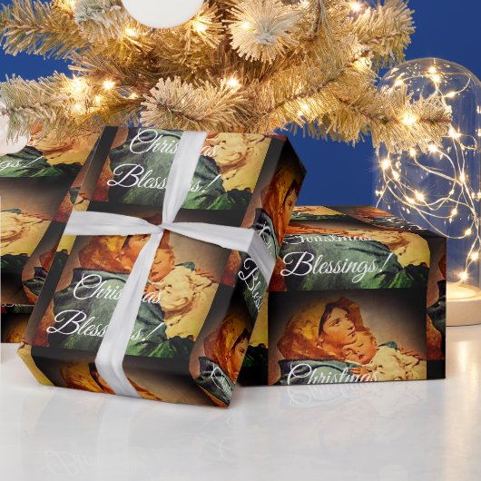 ヴァージンメアリーと子クリスマス ラッピングペーパー (クリスマス)