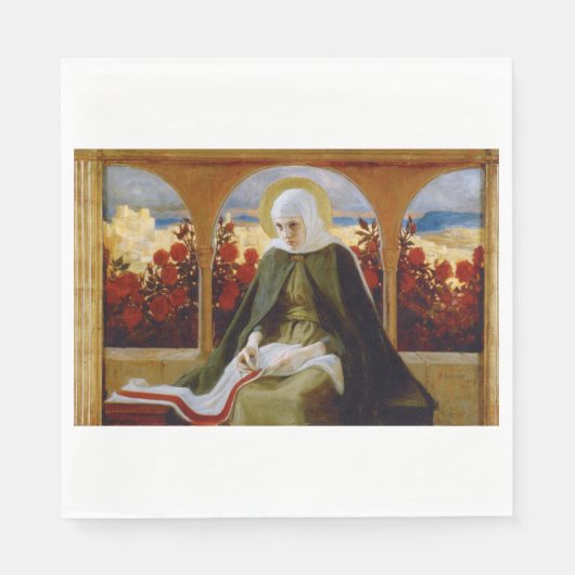 ヴァージンメアリーのバラガーデン(アルバート・エーデルフェルト) スタンダードランチョンナプキン (正面)