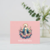 ヴァージンメアリーウィズビューティフルバラ ポストカード (スタンド正面)