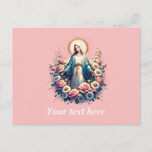ヴァージンメアリーウィズビューティフルバラ ポストカード (正面)