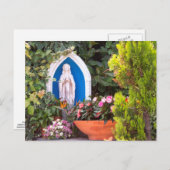 ヴァージンメアリーウィズフラワーズカプリイタリアポストカード ポストカード (正面/裏面)