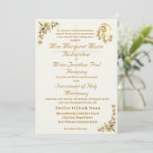 ヴァージンメアリーカソリックセピア結婚式招待状 招待状 (スタンド正面)
