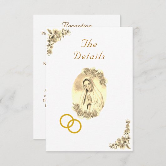 ヴァージンメアリーカソリッ結婚クセピアのエンクロージャカード エンクロージャーカード (正面/裏面)
