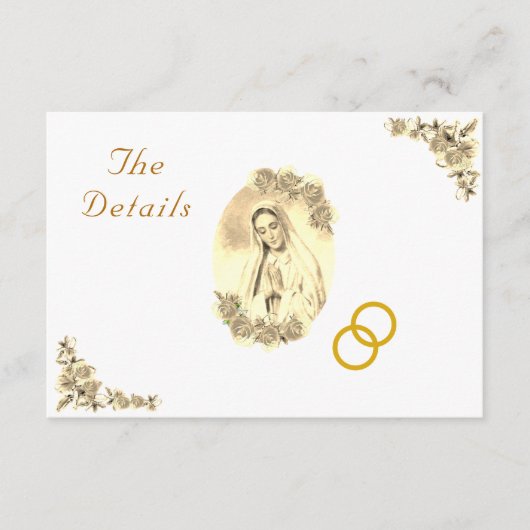 ヴァージンメアリーカソリッ結婚クセピアのエンクロージャカード エンクロージャーカード (正面)