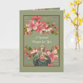 ヴァージンメアリーカトリックスピリチュアルブーケ祈りの言葉カード カード (黄色い花)