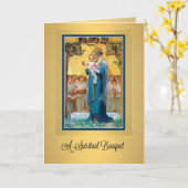 ヴァージンメアリーカトリックスピリチュアルブーケ祈りの言葉カード カード (黄色い花)