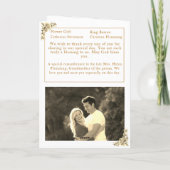 ヴァージンメアリーカトリック結婚式 プログラム (裏面)