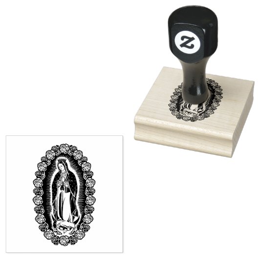 ヴァージンメアリーグアダルーペ祈りの言葉カトリック宗教 ラバースタンプ (押印)