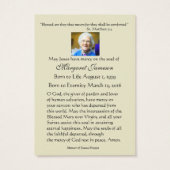 ヴァージンメアリーグアダルーペ葬儀祈りの言葉ホリーカード (裏面)