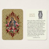 ヴァージンメアリーサルヴレイナスペインの祈りの言葉ホリーカード (正面&裏面)