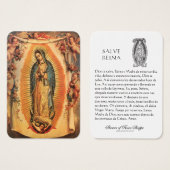 ヴァージンメアリーサルヴレイナスペインの祈りの言葉ホリーカード (正面&裏面)