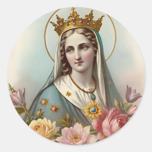 ヴァージンメアリーステッカー ラウンドシール (正面)