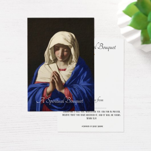 ヴァージンメアリースピリチュアルブーケ祈りの言葉ホーリーカード (デスク)