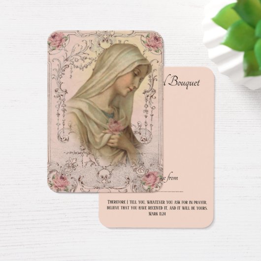 ヴァージンメアリースピリチュアルブーケ祈りの言葉ホーリーカード (デスク)
