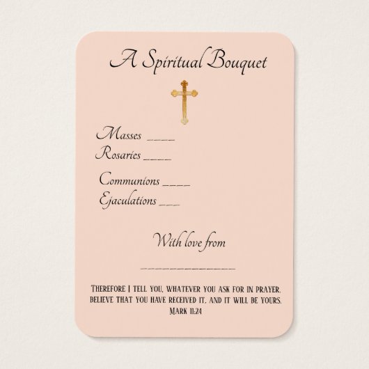ヴァージンメアリースピリチュアルブーケ祈りの言葉ホーリーカード (裏面)