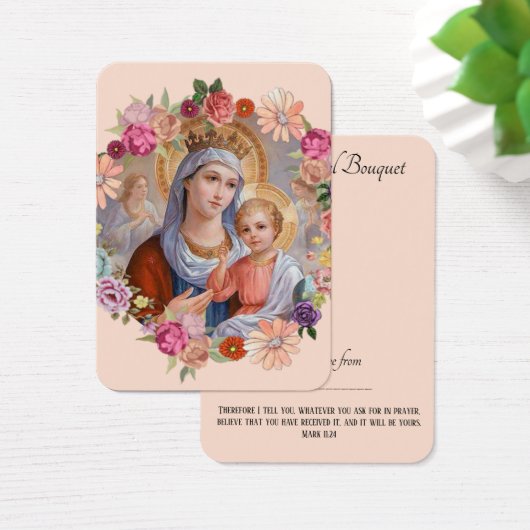 ヴァージンメアリースピリチュアルブーケ祈りの言葉ホーリーカード (デスク)