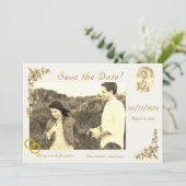 ヴァージンメアリーセピアカトリック結婚式の日付を保存 セーブザデート (スタンド正面)