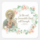 ヴァージンメアリーファティマ汚れハートウクライナRussia スクエアシール (正面)