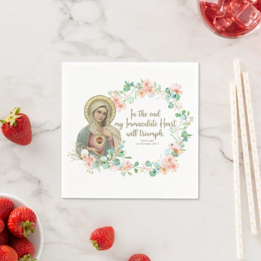 ヴァージンメアリーファティマ汚れハートウクライナRussia スタンダードカクテルナプキン (インサイチュ)