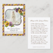 ヴァージンメアリーファティマ祈りの言葉ロザリオカトリックスミレ  名刺 (正面/裏面)