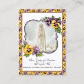 ヴァージンメアリーファティマ祈りの言葉ロザリオカトリックスミレ 名刺 (正面)