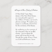 ヴァージンメアリーファティマ祈りの言葉ロザリーカソリックビジネス 名刺 (裏面)