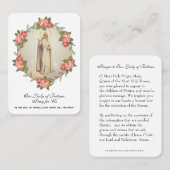 ヴァージンメアリーファティマ祈りの言葉ロザリーカソリックビジネス 名刺 (正面/裏面)