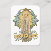 ヴァージンメアリーファティマ祈りの言葉ロザリーカトリックフローラ 名刺 (正面)