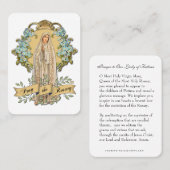 ヴァージンメアリーファティマ祈りの言葉ロザリーカトリックフローラ 名刺 (正面/裏面)