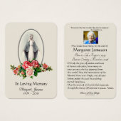 ヴァージンメアリーフローラ葬儀記念神聖カード –  (正面&裏面)