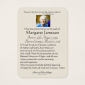 ヴァージンメアリーフローラ葬儀記念神聖カード –  (裏面)