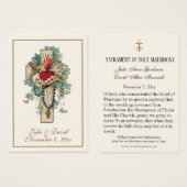 ヴァージンメアリーブルーフローラ結婚式の引き出物カード (正面&裏面)