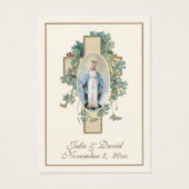 ヴァージンメアリーブルーフローラ結婚式の引き出物カード (正面)