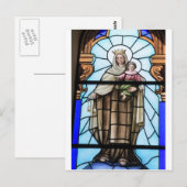 ヴァージンメアリーベビーイエスキリストのステンドグラスの窓 ポストカード (正面/裏面)