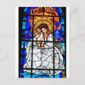 ヴァージンメアリーベビーイエスキリストのステンドグラスの窓 ポストカード