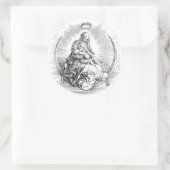 ヴァージンメアリーベビーイエスクレセントムーンアートポスター ラウンドシール (バッグ)