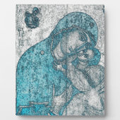 ヴァージンメアリーベビーイエズエンジェルポートレートヴィンテージブルー フォトプラーク (正面)