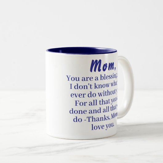 ヴァージンメアリーマザーズデイ祈りの言葉 ツートーンマグカップ (正面右)