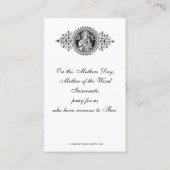 ヴァージンメアリーマザーズデイ追悼ホリーカード 名刺 (裏面)