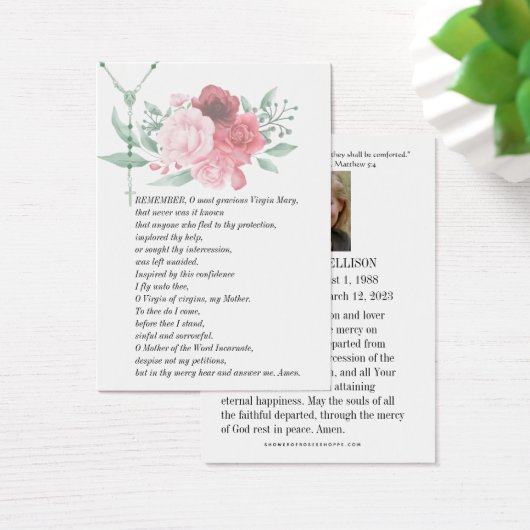 ヴァージンメアリーメモリ祈りの言葉葬儀祈りの言葉カード (デスク)