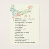 ヴァージンメアリーメモリ祈りの言葉葬儀祈りの言葉カード (正面)