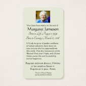 ヴァージンメアリーラテン葬儀祈りの言葉メモリアルカード (裏面)