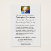 ヴァージンメアリーラテン葬儀祈りの言葉メモリアルカード (裏面)