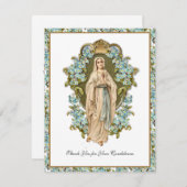 ヴァージンメアリールルドカトリック葬儀哀悼 サンキューカード (正面/裏面)