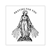 ヴァージンメアリーレディーオブグレース宗教的ラインアート ラバースタンプ (インプリント)