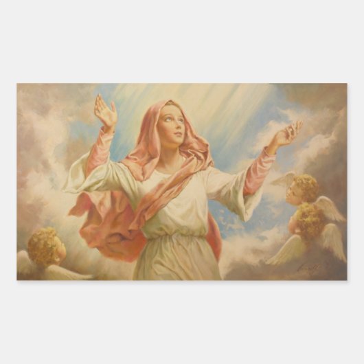 ヴァージンメアリー仮定 長方形シール (正面)