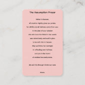 ヴァージンメアリー前提祈りの言葉カード 名刺 (裏面)