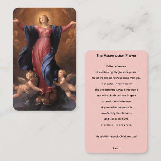 ヴァージンメアリー前提祈りの言葉カード 名刺 (正面/裏面)